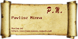 Pavlisz Minna névjegykártya